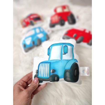 Csörgős mini formapárna - Kék Traktor