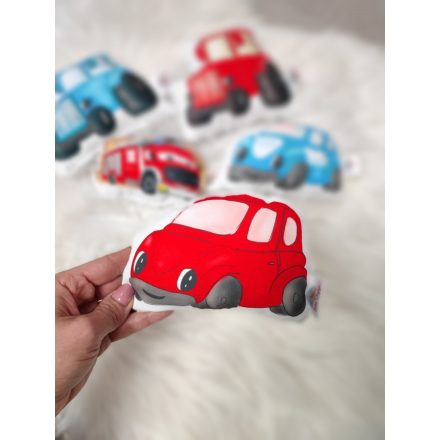 Csörgős mini formapárna - Piros Autó